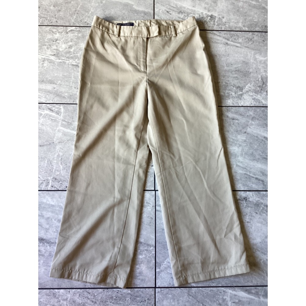 Brooks Brothers 346 Caroline Fit Khaki Cropped 100% Wool Pants Size 8